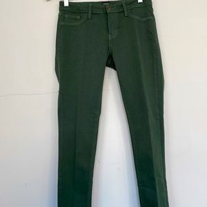 Just Black Skinny Fit Pants in Olive Green, Size 28